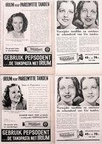 47 vintage advertenties reclames Pepsodent tandpasta 1935-79, Verzamelen, Merken en Reclamevoorwerpen, Verzenden, Gebruikt, Overige typen