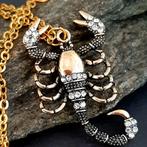 Schorpioen Ketting met Strass en Cadeau Zakje Fluweel, Sieraden, Tassen en Uiterlijk, Kettingen, Ophalen, Overige materialen, Met strass