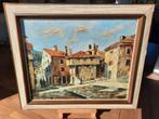 Olieverf schilderij -- Stadsgezicht, Ophalen of Verzenden