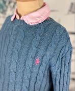 Ralph Lauren denimblauwe kabeltrui meisje maat 8-10, Trui of Vest, Zo goed als nieuw, Ralph Lauren, Ralph Lauren