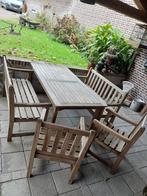 tuinset teak, Tuin en Terras, Ophalen, Gebruikt, Bank, 6 zitplaatsen