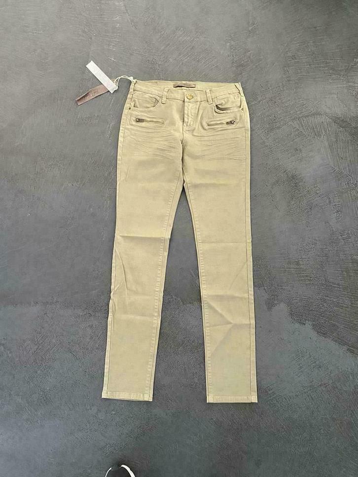 F460 Nieuw: jeans Jade Twelve mt. 27=XS=34 broek olijf-groen, Kleding | Dames, Spijkerbroeken en Jeans, Nieuw, W27 (confectie 34) of kleiner