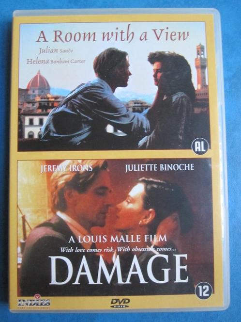 A Room with a View + Damage (2 films op 1 DVD), Cd's en Dvd's, Dvd's | Drama, Zo goed als nieuw, Drama, Boxset, Vanaf 12 jaar