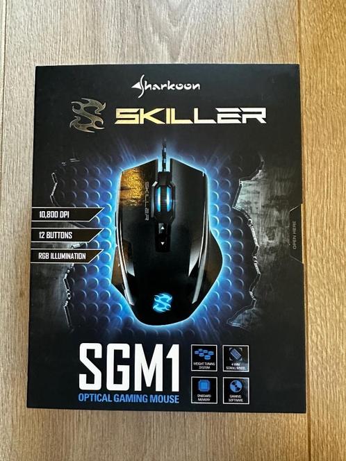 Sharkoon SKILLER SGM1 Gamingmuis – 12 knoppen, RGB, 10.800 D, Computers en Software, Muizen, Nieuw, Muis, Linkshandig, Bedraad