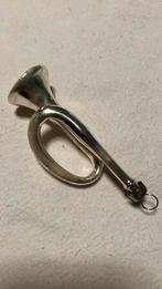 Vintage antieke kerstbal, trompetje zilver, Ophalen of Verzenden, Zo goed als nieuw