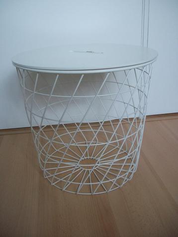 Bijzettafel - Opbergmand - Ikea - 41 cm hoog - Wit 