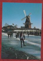 Lelystad - schaatser Lieuwe Zander - op het ijs bij molen, Verzamelen, Ophalen of Verzenden, 1980 tot heden, Ongelopen, Friesland