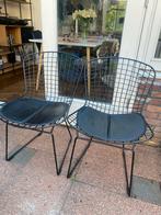 Zwarte eetkamerstoelen draad bertoia geinspireerd, Ophalen, Gebruikt, Zwart, Twee