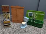 Barbie bad, kast, wc en bad vintage, Ophalen of Verzenden, Gebruikt, Barbie