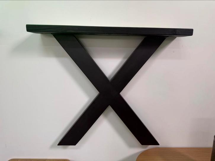 X-poten set stalen X tafelpoten 100x50mm zwart gepoedercoat, Huis en Inrichting, Tafelonderdelen, Nieuw, 50 tot 100 cm, Rond, Ophalen