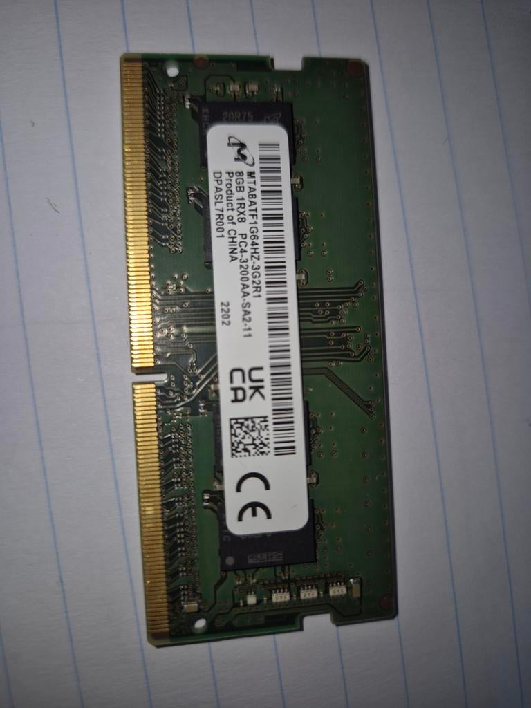 8GB 1Rx8 PC4 3200AA, Computers en Software, RAM geheugen, Gebruikt, DDR4, 8 GB, Ophalen of Verzenden