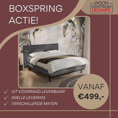 Boxspring Actie – vanaf €499, Huis en Inrichting, Slaapkamer | Boxsprings, Nieuw, Overige maten, 200 cm, Tweepersoons, Wit, Crème