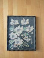 tekening Bloemen in kleur, in houten lijst voor 1939, Ophalen of Verzenden