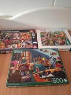 3 puzzels van 500 stukjes, Ophalen of Verzenden, 500 t/m 1500 stukjes, Zo goed als nieuw