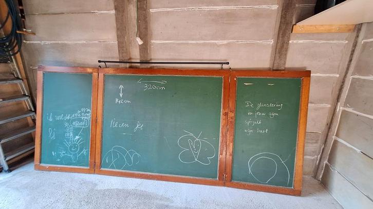 Antiek schoolbord 1.6m. of 3,2 m., Diversen, Schoolborden, Krijtbord, Ophalen
