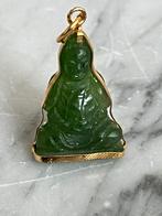 Jade Guanyin 18K Solid Gold Buddha Pendant, Ophalen of Verzenden, Zo goed als nieuw, Goud