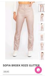 Nieuw! Roze glitter high waist pantalon broek maat m, Kleding | Dames, Broeken en Pantalons, Nieuw, Lang, Maat 38/40 (M), Roze
