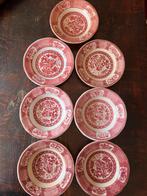 Petrus Regout Tecla Servies - 9 Stuks Rood Bloemmotief, Antiek en Kunst, Ophalen of Verzenden