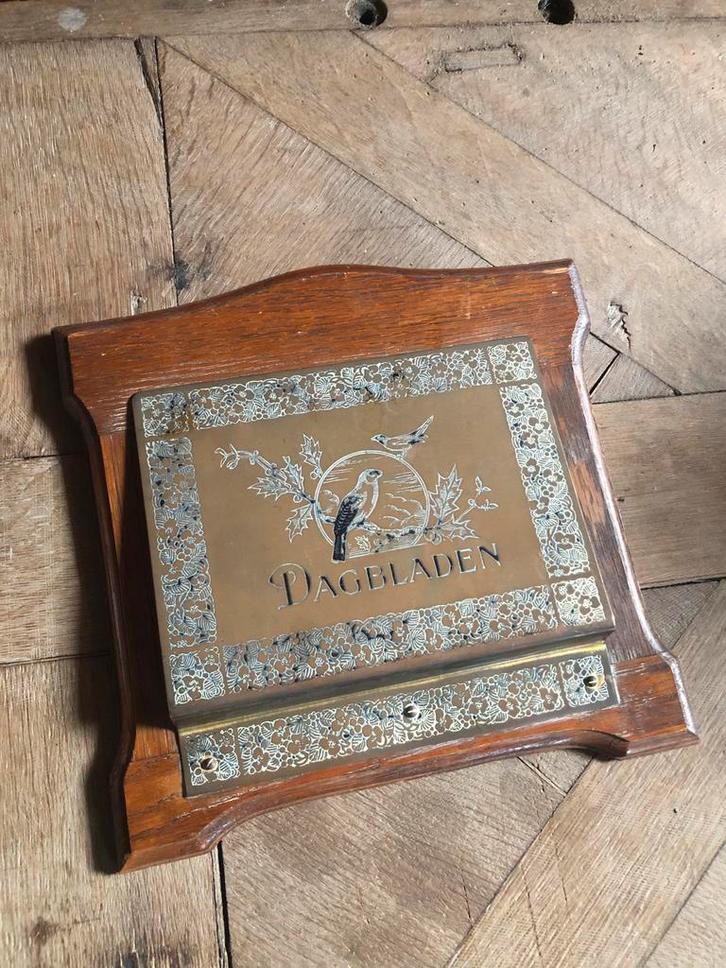 Antieke Art Deco Dagbladenhouder 1920, Antiek en Kunst, Antiek | Woonaccessoires, Ophalen of Verzenden