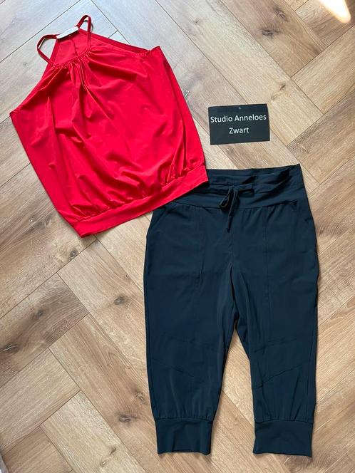 Studio anneloes set M carla top & franka capri broek zwart, Kleding | Dames, Broeken en Pantalons, Zo goed als nieuw, Maat 38/40 (M)