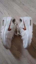 Nike air max 90 wit met luipaard swoosh, Wit, Nike, Ophalen of Verzenden, Sneakers of Gympen