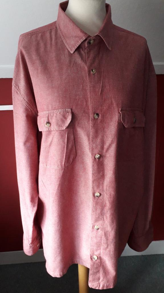 Overhemd lange mouw Kleur oud rose zgan Maat XL. 5,00, Kleding | Heren, Overhemden, Zo goed als nieuw, Halswijdte 43/44 (XL), Roze
