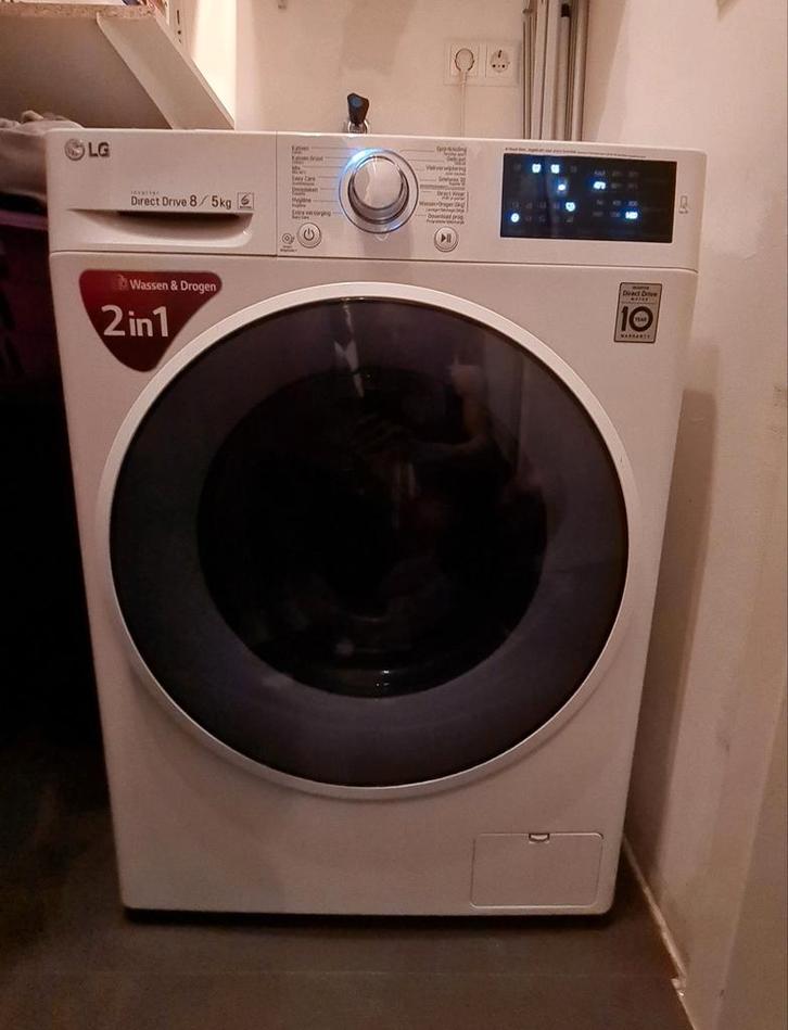 LG Inverter Direct Drive 8/5 kg was-droogcombinatie, Witgoed en Apparatuur, Was-droogcombinaties, Gebruikt, 6 tot 8 kg, 85 tot 90 cm