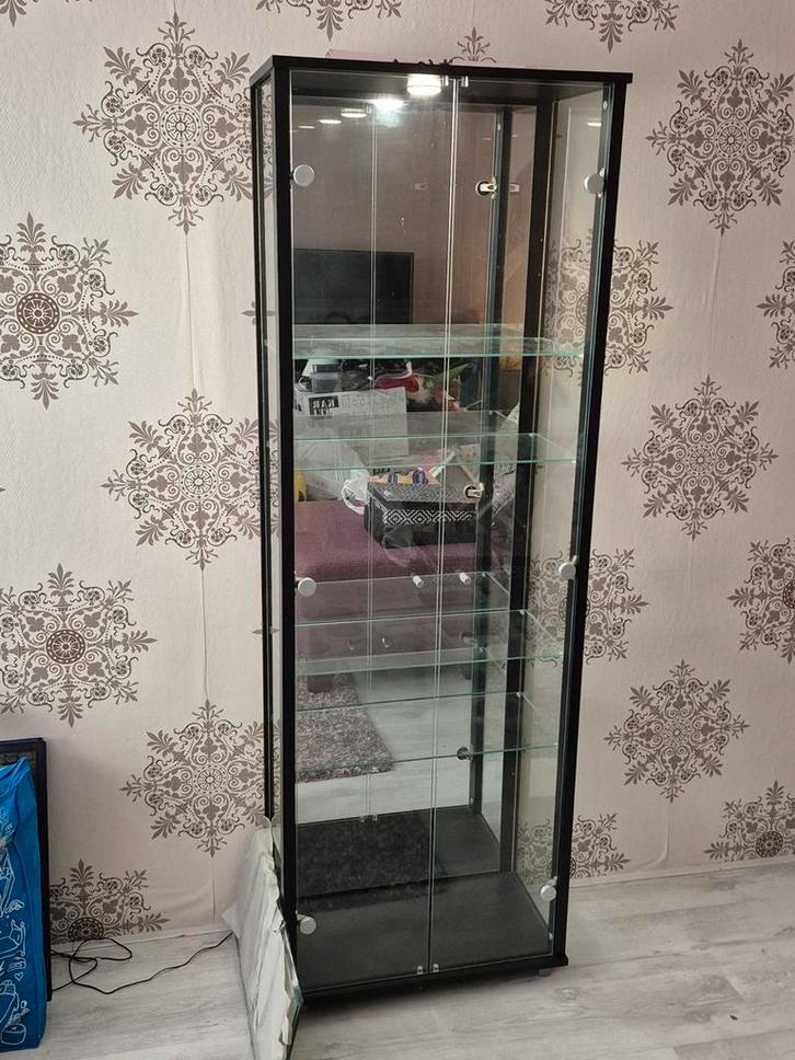 Vitrinekast met Licht & Glasplaten, Huis en Inrichting, Kasten | Vitrinekasten, Zo goed als nieuw, 150 tot 200 cm, 50 tot 100 cm