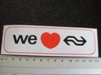 sticker we love NS nederlandse spoorwegen logo, Verzenden, Zo goed als nieuw, Bedrijf of Vereniging
