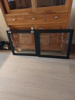 Besta (IKEA) 2 Glazen  deurtjes 60x64 cm - Zwartbruin, Ophalen, Gebruikt, 25 tot 50 cm, 50 tot 100 cm