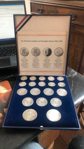 19 zilveren munten juliana 