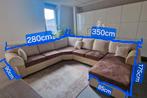 Complete grote zithoek 280 x 350 gratis afhalen beige bruin, Ophalen, Gebruikt, Kunststof