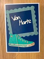 Zelfgemaakte kaart van harte met sneaker, Ophalen of Verzenden, Nieuw