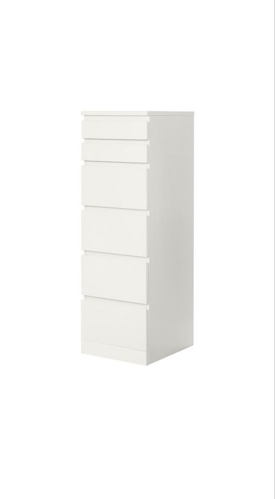 Ikea Malm 6 ladekast met spiegel, Huis en Inrichting, Kasten | Kledingkasten, Gebruikt, 100 tot 150 cm, 50 tot 100 cm, 25 tot 50 cm