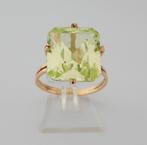 18 karaat Gouden Ring Damesring Groene edelsteen Peridoot, Jw, Verzenden, Nieuw, 17 tot 18