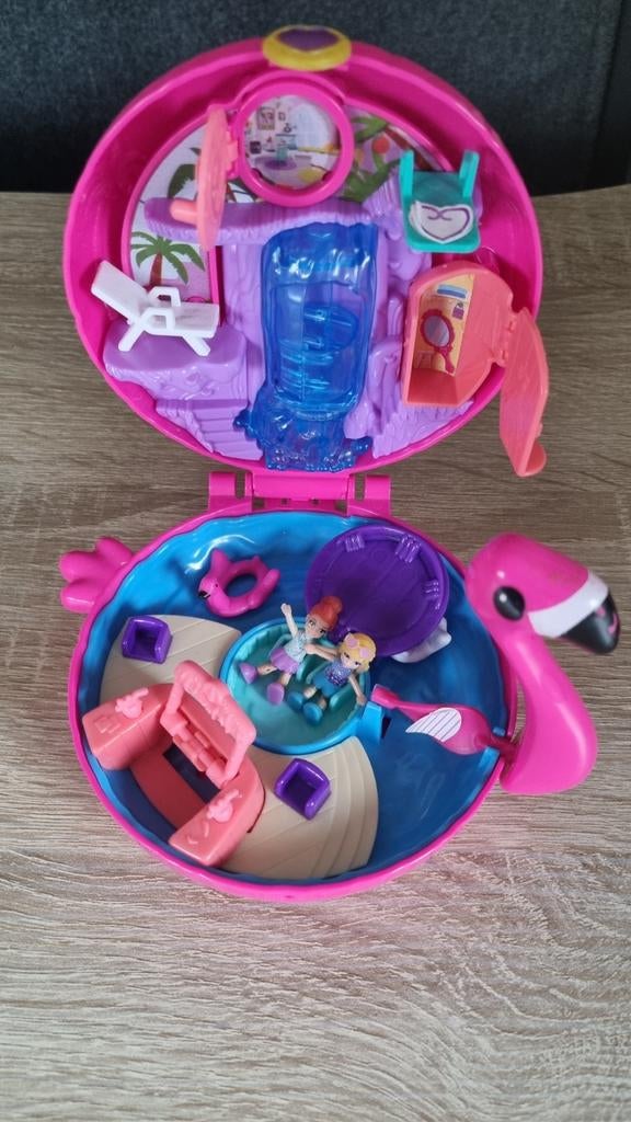 Polly Pocket Flamingo Set - Compleet!, Ophalen of Verzenden, Gebruikt, Overige typen