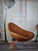 Label lederen draaibare fauteuil Hidde, Huis en Inrichting, Fauteuils, Ophalen, Gebruikt, Modern, 50 tot 75 cm