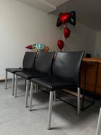 6x Leolux Myto (Zwart) Eetkamerstoelen, Huis en Inrichting, Stoelen, Ophalen, Zo goed als nieuw, Zwart, Vijf, Zes of meer stoelen