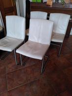 Mooie witte eetkamer is stoelen, Ophalen, Gebruikt, Wit, Leer
