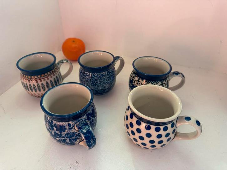 Bunzlau boeren mokken - Set van 5 en 1, Huis en Inrichting, Keuken | Servies, Zo goed als nieuw, Kop(pen) en/of Schotel(s), Overige stijlen