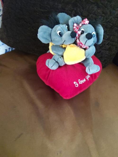 Valentijn Diddl muisjes met hart met tekst I love you, Verzamelen, Diddl, Zo goed als nieuw, Knuffel, Ophalen of Verzenden