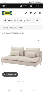 Witte stoffen Ikea bank, Ophalen, Gebruikt, Tweepersoons, 200 cm