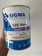 Sigma S2U Nova Satin, kleur 9003, 1 liter., Doe-het-zelf en Verbouw, Verf, Beits en Lak, Wit, Nieuw, Ophalen of Verzenden, Lak