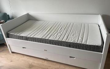 Bopita bedbank 90x200 wit met slaap/opberglade