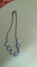 Vintage ketting - blauw strass, Ophalen of Verzenden, Zo goed als nieuw, Blauw, Overige materialen