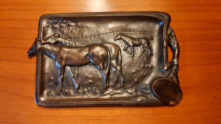 art nouveau brons paarden frans vide poche gesigneerd Ouvet, Antiek en Kunst, Antiek | Koper en Brons, Ophalen of Verzenden