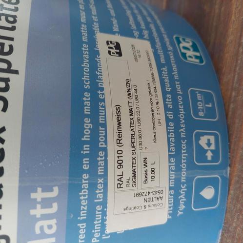 Sigmatex superlatex matt Ral9010, Doe-het-zelf en Verbouw, Isolatie en Afdichting, Nieuw, Ophalen