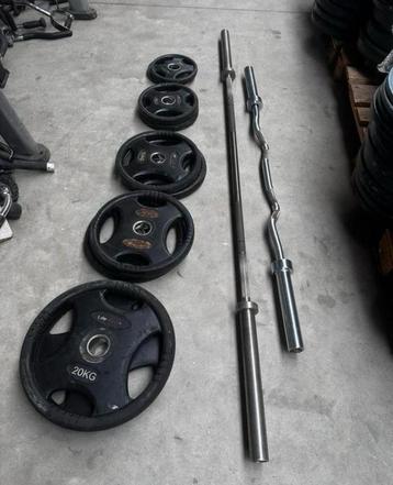 105kg Lifemaxx Gewichten ,Olympische Barbell 220cm , Ezstang beschikbaar voor biedingen