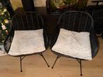 Zwarte rieten stoelen Intratuin, Tuin en Terras, Tuinstoelen, Ophalen of Verzenden, Zo goed als nieuw, Rotan