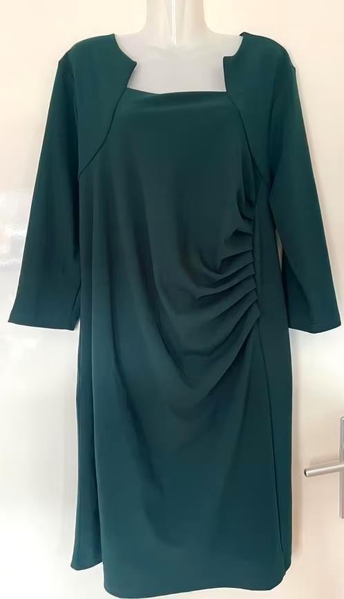 Angelle Milan groene jurk maat 48[v], Kleding | Dames, Jurken, Zo goed als nieuw, Maat 46/48 (XL) of groter, Groen, Knielengte